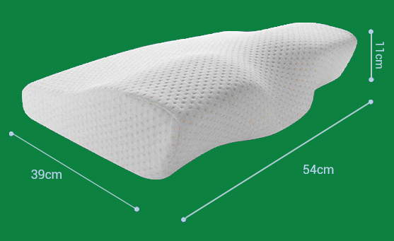 Travesseiro com dimensões: 11cm x 39cm x 54cm